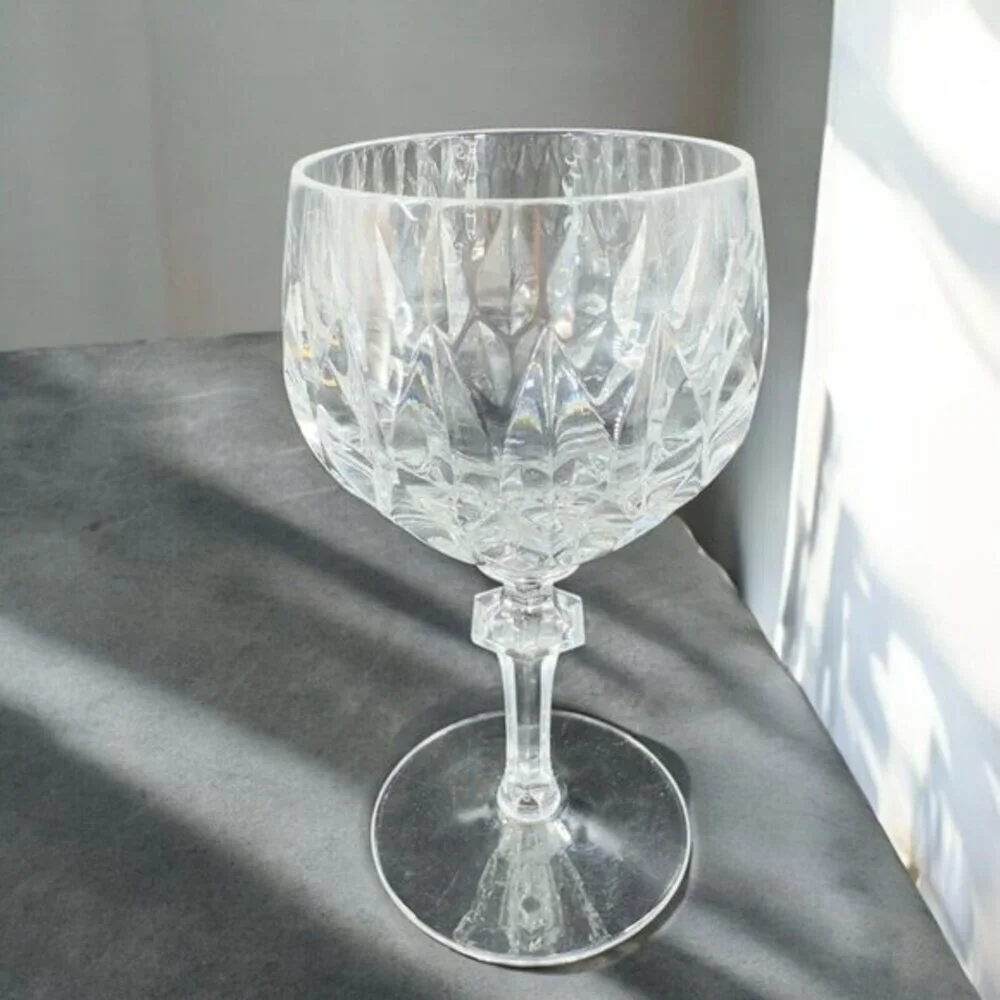 Gorham Crystal LA SCALA Clear Drinking Glass Stemware Goblet Set 4 Glasses 5.25”